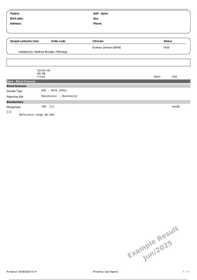 Manganese (Blood) (Mn)